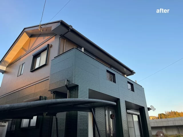 こんにちは😃
施工物件のご紹介です✨

✨工事内容✨
足場工事
洗浄工事
目地打替え工事 
外壁塗装
屋根塗装
他付帯部分塗装
ベランダ塗装
軒天井張替工事

外壁は、2色で塗装。

外壁　緑系　45-20D
外壁　茶系　19-30D
屋根　ココナッツ

艶を少し抑えた半艶で塗装致しました。
工事ご依頼いただきましてありがとうございました🙇

#宮崎
#宮崎塗装
#塗装宮崎
#宮崎塗装店 
#塗装 
#外壁塗装
#外壁塗装宮崎
#宮崎外壁塗装
#宮崎塗装
#屋根
#屋根塗装
#屋根塗装宮崎
#宮崎屋根塗装
#宮崎リフォーム
#リフォーム宮崎
#リフォーム
#宮崎工務店
#宮崎市工務店
#宮崎工務店
#屋根葺き替え 
#宮崎オール電化 
#宮崎エコキュート
#宮崎トイレリフォーム
#宮崎キッチンリフォーム