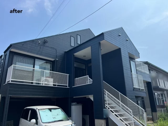 こんにちは😃
施工物件のご紹介です✨

✨工事内容✨
足場工事
洗浄工事
目地打替工事 
外壁屋根塗装
他付帯部分塗装
防水工事
板金取付工事

外壁は、2色で塗装
艶を少し抑えた半艶塗装

外壁  黒系　N-15半艶
外壁　青系　75-20D半艶
屋根　オリーブ

工事ご依頼いただきましてありがとうございました🙇

#宮崎
#宮崎塗装
#塗装宮崎
#宮崎塗装店 
#塗装 
#外壁塗装
#外壁塗装宮崎
#宮崎外壁塗装
#宮崎塗装
#屋根
#屋根塗装
#屋根塗装宮崎
#宮崎屋根塗装
#宮崎リフォーム
#リフォーム宮崎
#リフォーム
#宮崎工務店
#宮崎市工務店
#宮崎工務店
#屋根葺き替え 
#宮崎オール電化 
#宮崎エコキュート